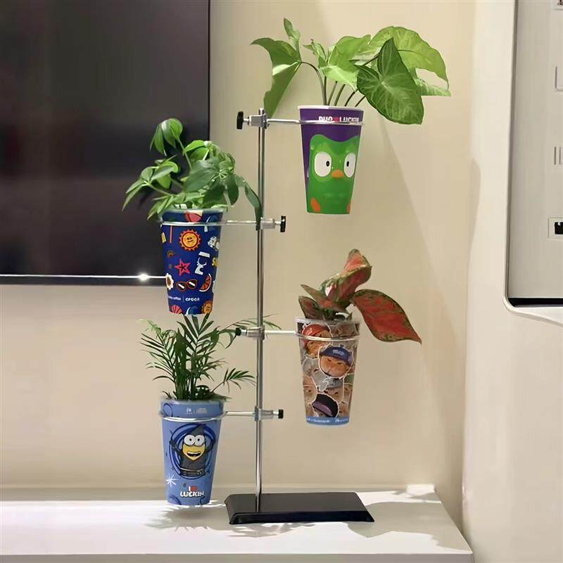 大杯花架ins简约实验花架铁架DIY台奶茶杯收纳神器家居装饰摆件