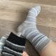 袜子美式 复古风秋冬厚实大线粗线袜子条纹女中帮发热中筒hea