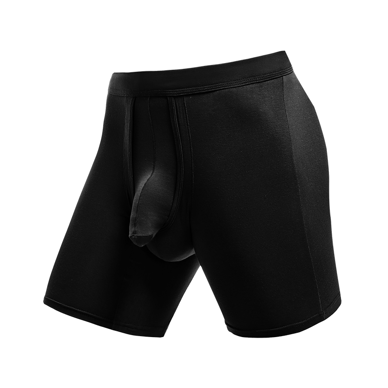 男士加长运动内裤男枪弹式分离四角防磨腿大码透气跑步平角肥佬裤