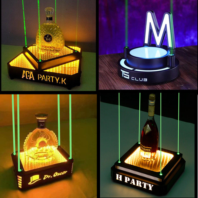 酒吧发光酒座高端XO洋酒底座LED激光酒座黑桃A香槟酒架KTV出酒托