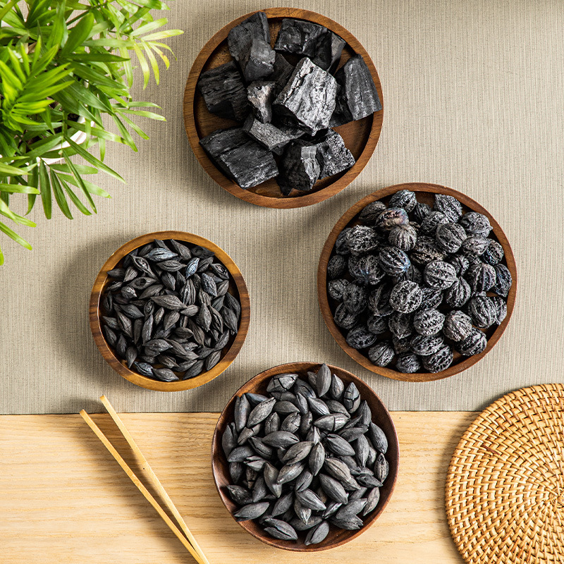 围炉煮茶专用木炭龙眼橄榄菊花乌榄灵芝叮炭无烟白霜炭功夫煮茶炭