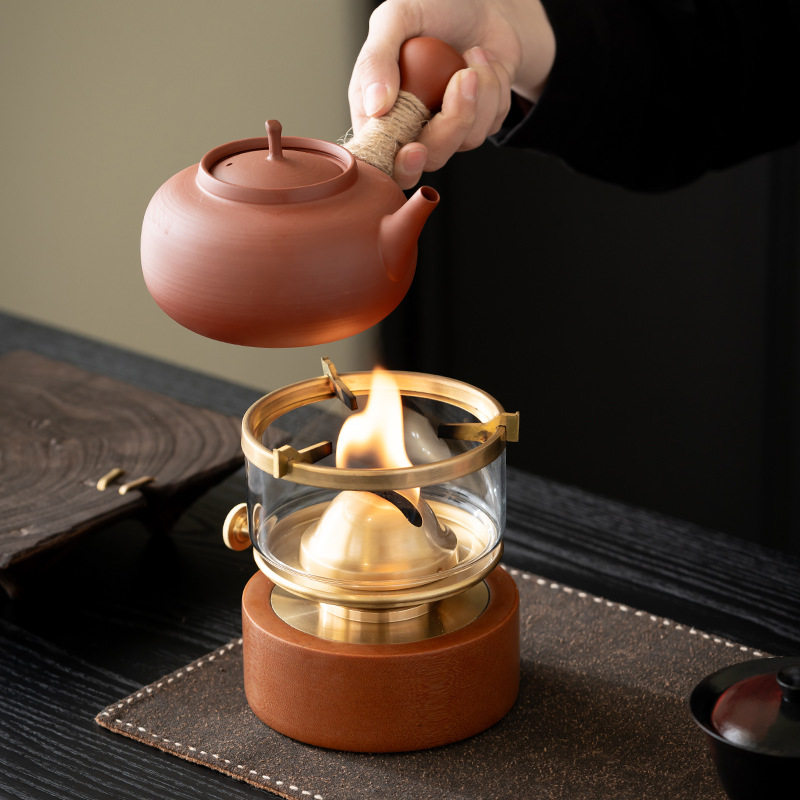 黄铜电木空气灯煮茶炉家用煮茶壶酒精炉煤油灯茶炉户外烧水煮茶器