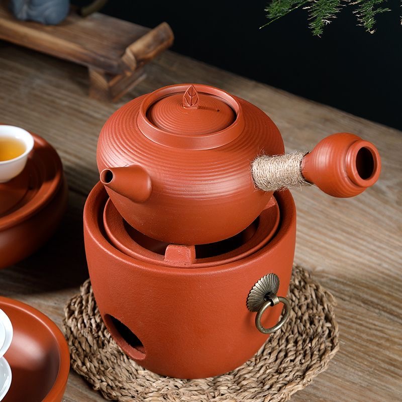 围炉煮茶炭火炉家用室内打边炉电陶炉陶土红泥炉陶炉烧烤炭电两用