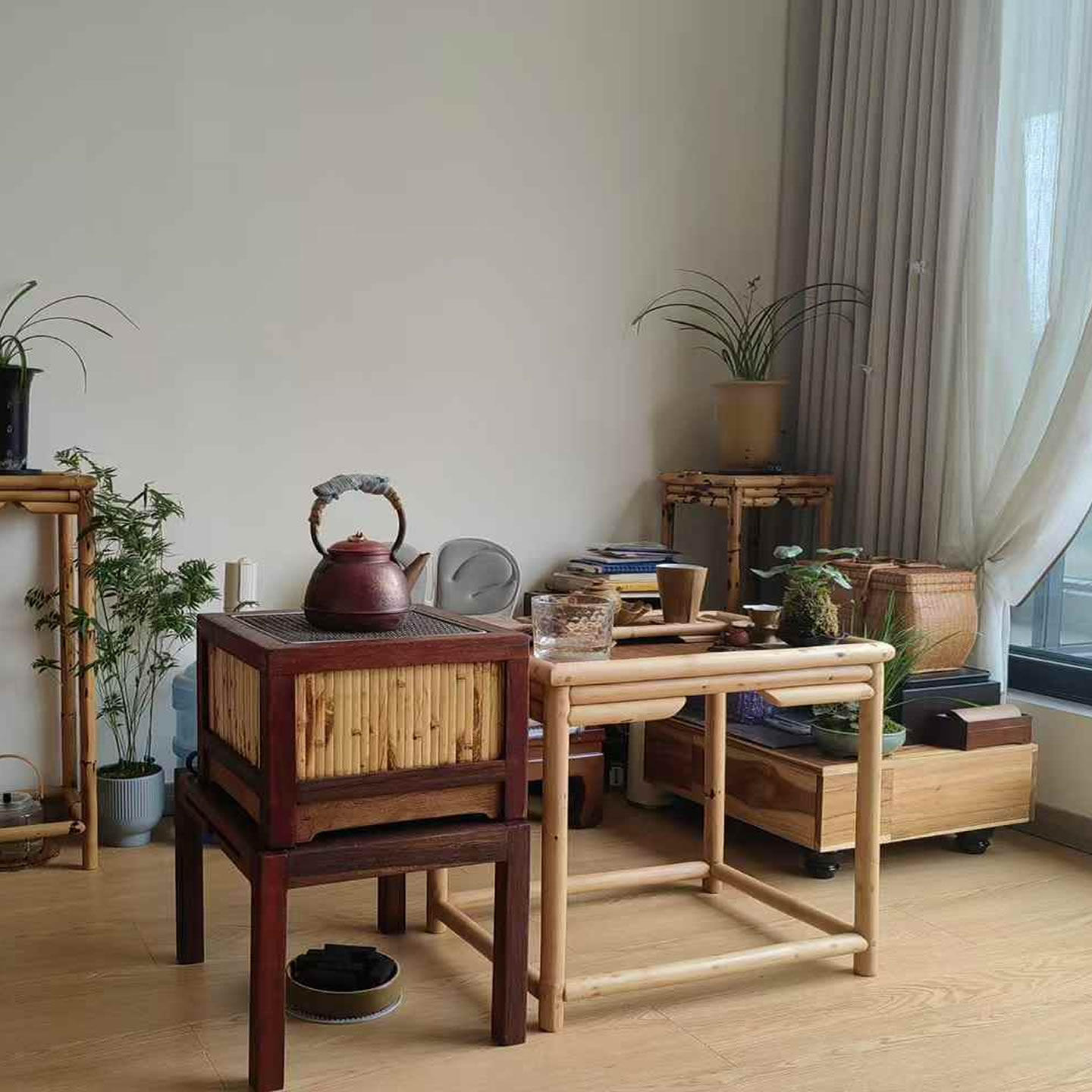 围炉煮茶炉炭炉竹木火钵多功能烧烤炉茶室氛围家用秋冬取暖烤火炉