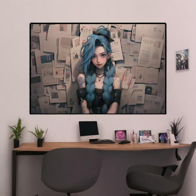 金克丝英雄联盟暴走萝莉LOL挂画电竞房间网咖装饰画宿舍海报壁画
