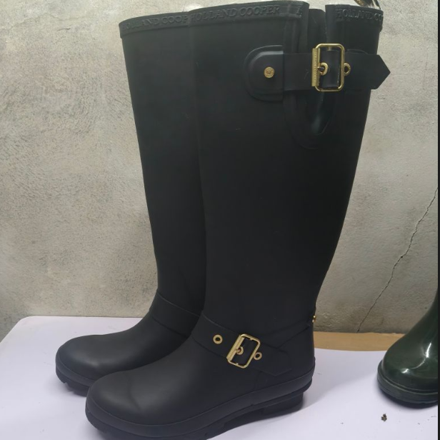 欧洲大牌胶鞋水鞋加绒男女时尚保暖高筒雨靴秋冬季防滑成人雨鞋