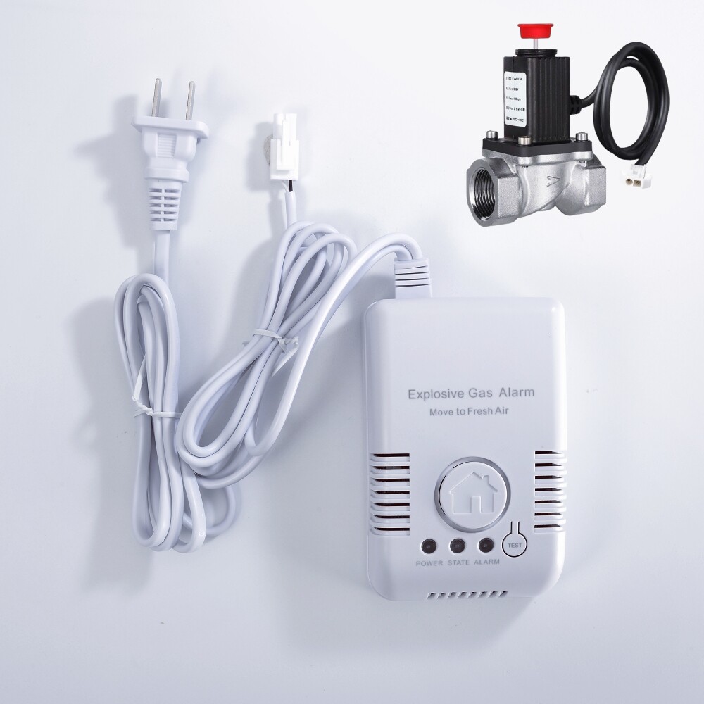 跨境出口外贸gas detector gas alarm燃气报警器电磁阀紧急切断阀