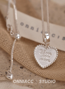 字母爱心项链女锁骨链纯银气质