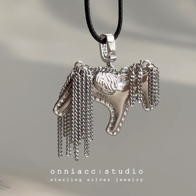 小马流苏纯银项链女长款毛衣链