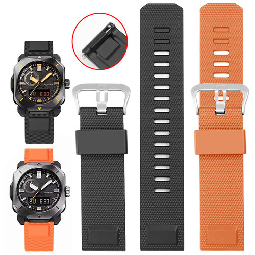 硅胶手表带适配卡西欧登山PRW-30/50/60/70Y/6900Y/3400Y快拆23mm