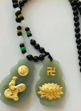 十二生肖吊坠新款至尊六合莲花项链吊坠 化八绝六冲通关八字吊坠