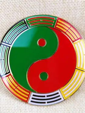 纯铜八厘米太极卦爻版太极八公分烤漆版万字符