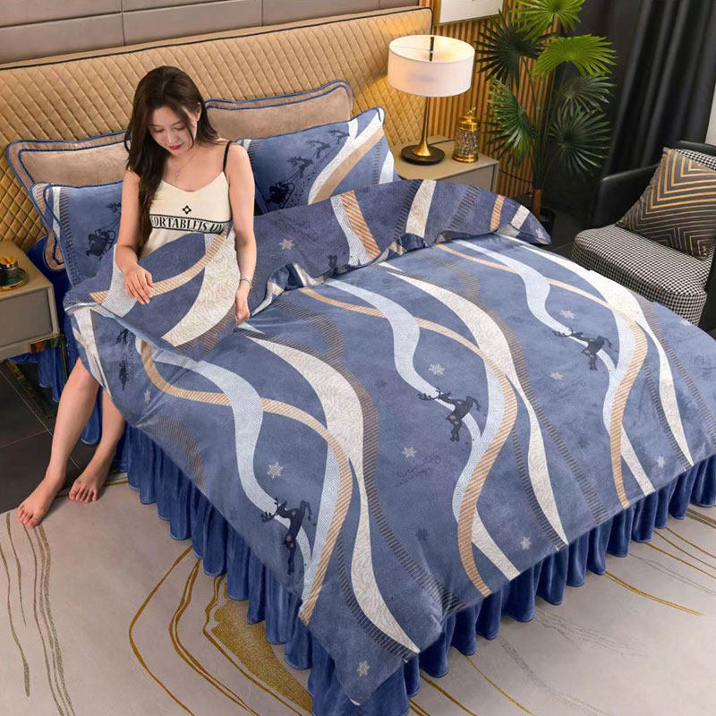 龙狮黛尔简约牛奶绒活性印染