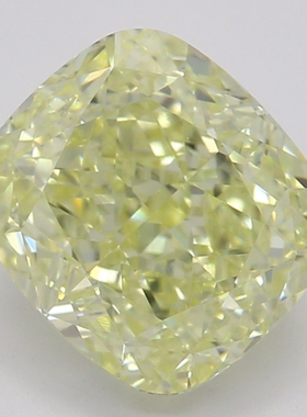 CY宝饰 GIA彩钻1.53克拉中彩黄色FY / SI1枕形裸钻裸石2EX