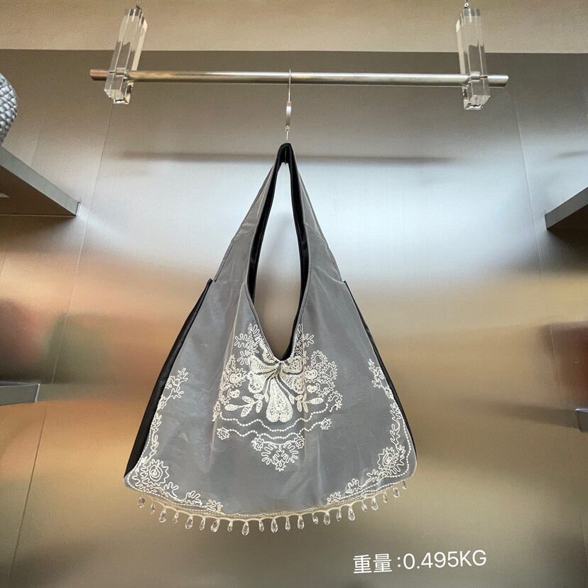 包包女2025新款网红撞色复古国风大容量托特包休闲刺绣单肩腋下包