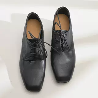 步享~ 原创复古风系带深口单鞋女款方头粗跟真皮软底舒适高跟鞋,女鞋,深口单鞋,淘宝优惠券,粉丝福利购,淘宝优惠卷