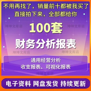 财务报表利润现金流毛利率经营数据分析可视化EXCEL表格管理系统