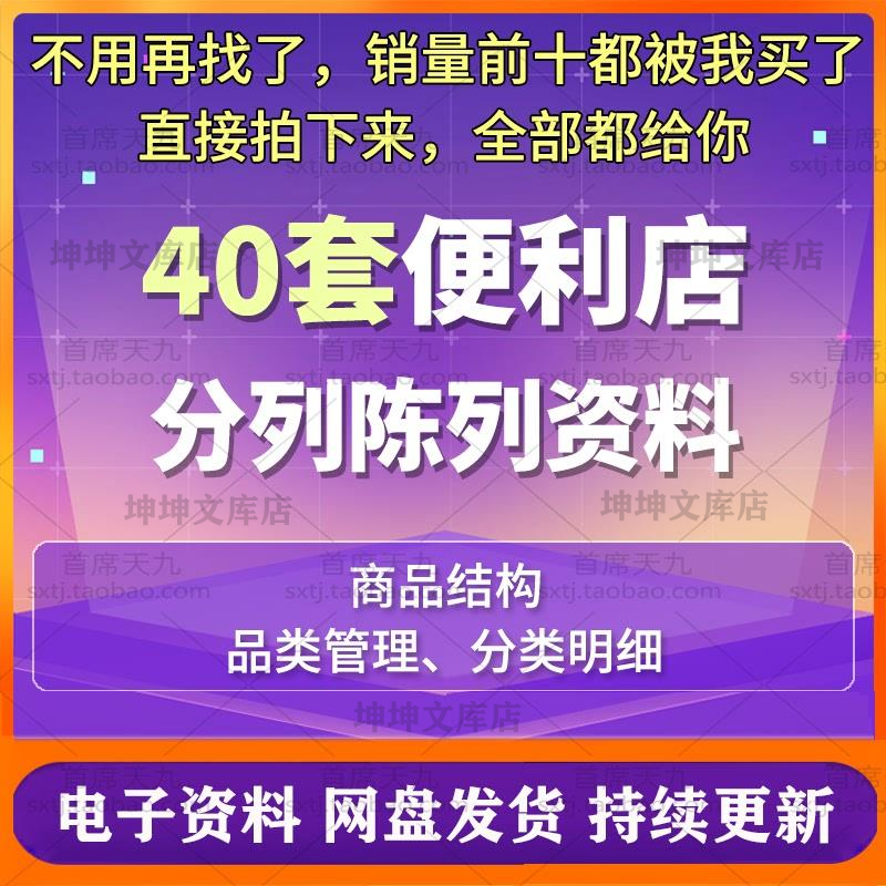 校园社区连锁便利店小超市商品结构分类标准明细表格陈列技巧培训