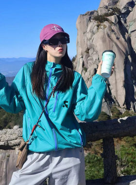 韩国RR VEPHF靛蓝色薄款防晒外套女2026新款徒步旅行防晒衣