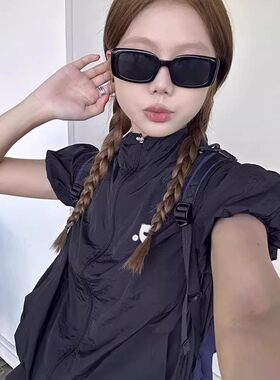 韩国restandrecretion短款防晒短袖夏机能运动风收腰休闲夹克上衣