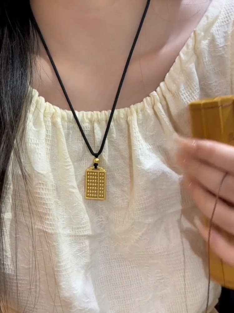 瑧萌其它铜微镶水波链女算盘项链