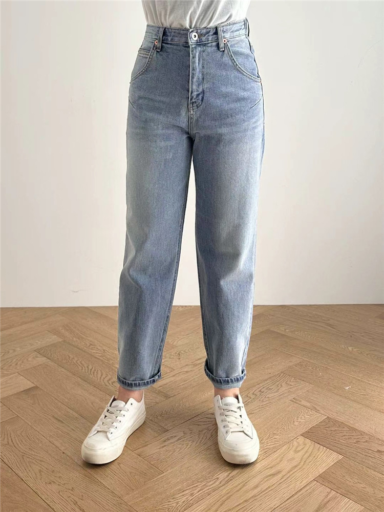 韩国adlib松紧腰九分直筒烟管裤