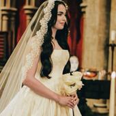 拖尾婚纱头纱配饰婚礼仪式 新娘头纱蕾丝花边2.5米法式 长款 遮面纱