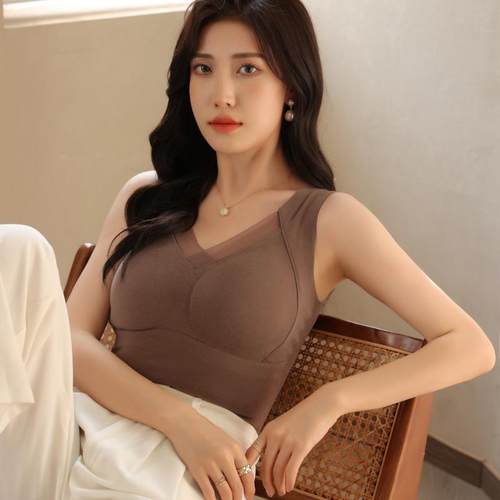 石墨烯德绒马甲一体式胸垫免