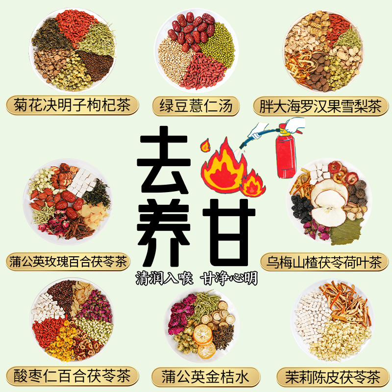 多种熬夜养生茶饮菊花枸杞决明子