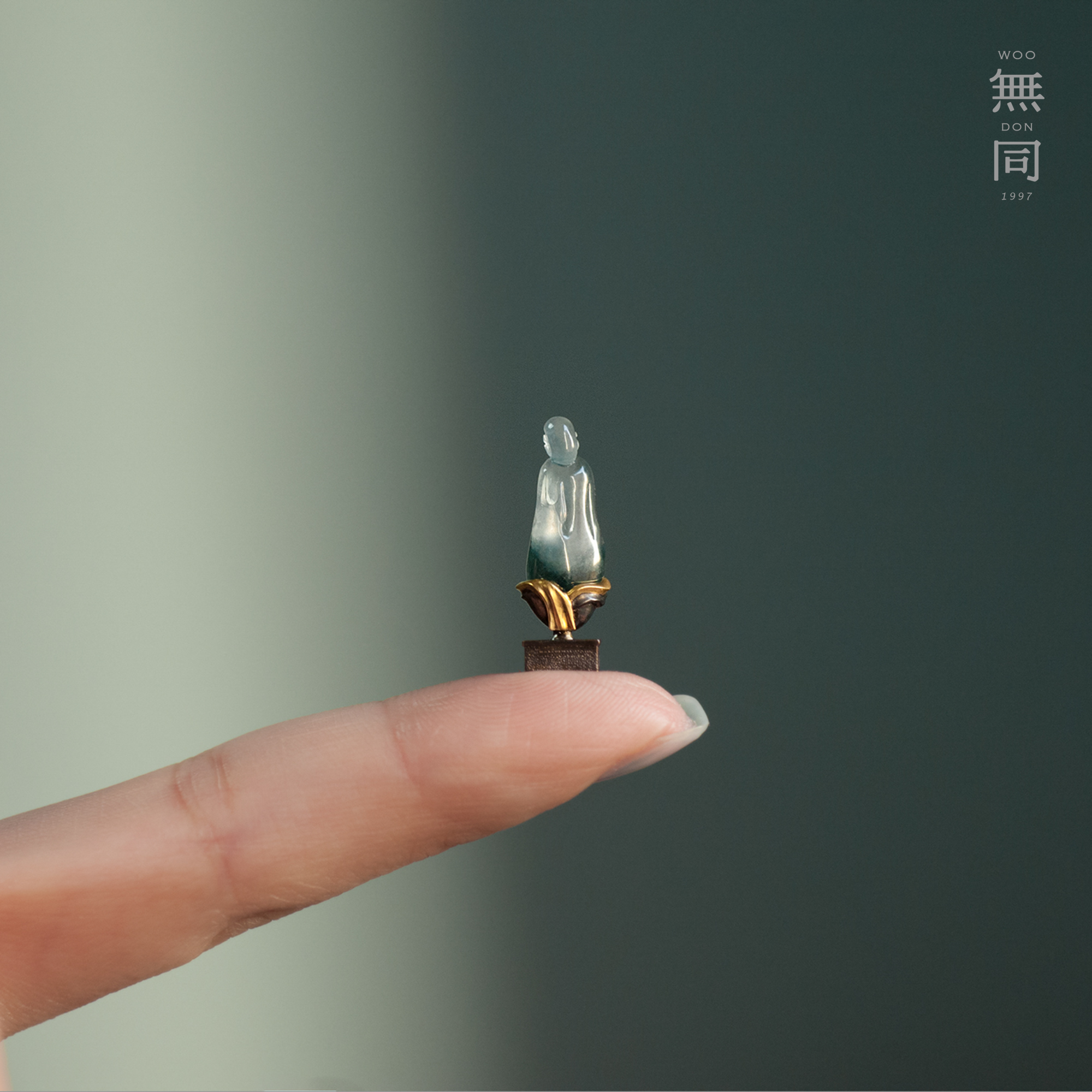 无同  逍遥闲章/画宠小摆件 翡翠K黄金印章无相佛书房意趣文玩