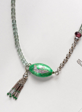 流苏项链无同螳螂金玉满堂银烧蓝