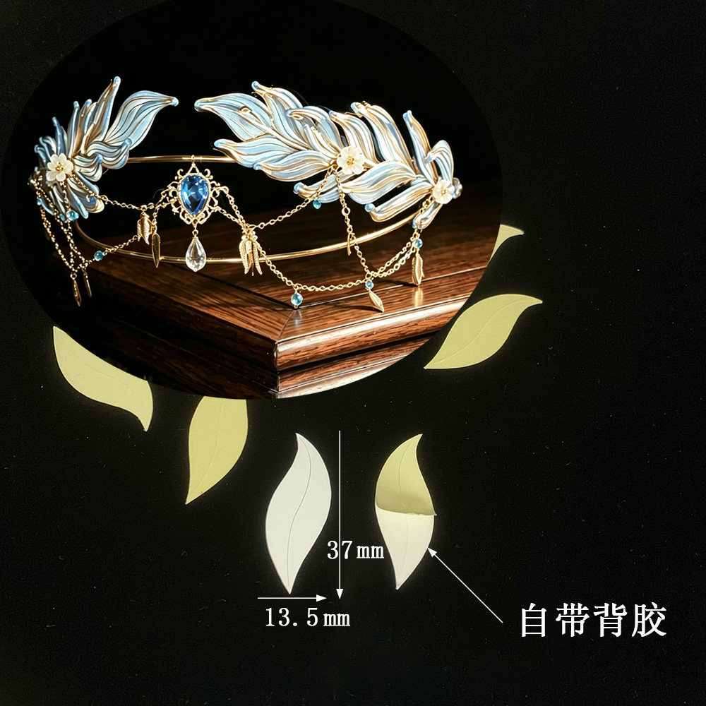缠花桂冠发饰免裁剪带背胶纸模图片
