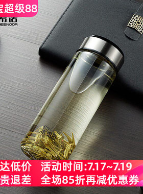 希诺玻璃便携单层泡茶喝水杯子