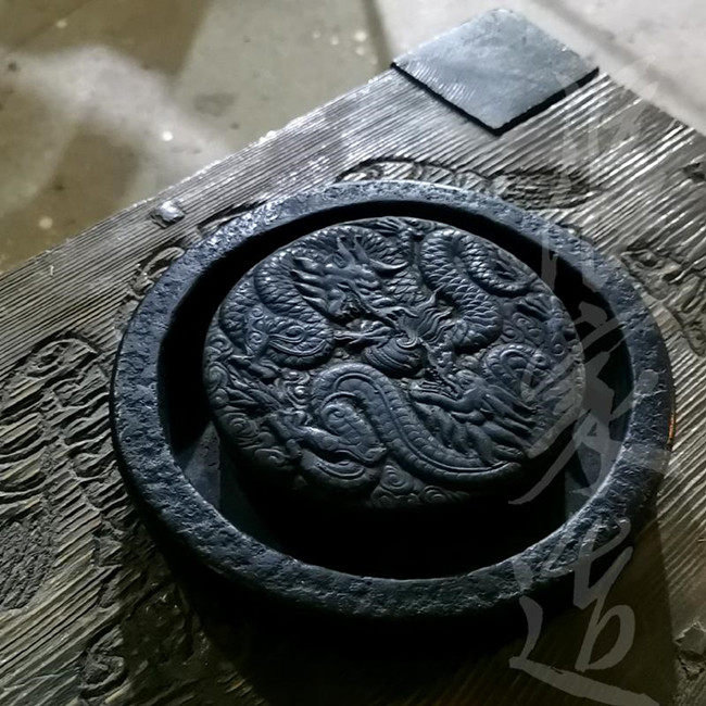 张家造手工壶承复古汉砖壶垫杯托双龙戏珠储水壶承小茶台二龙祥瑞