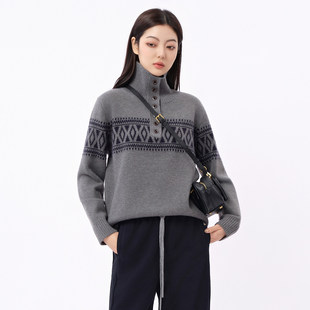 高领毛衣女显瘦宽松针织衫 韩式 加厚打底上衣女 新款 芭依璐2025冬季
