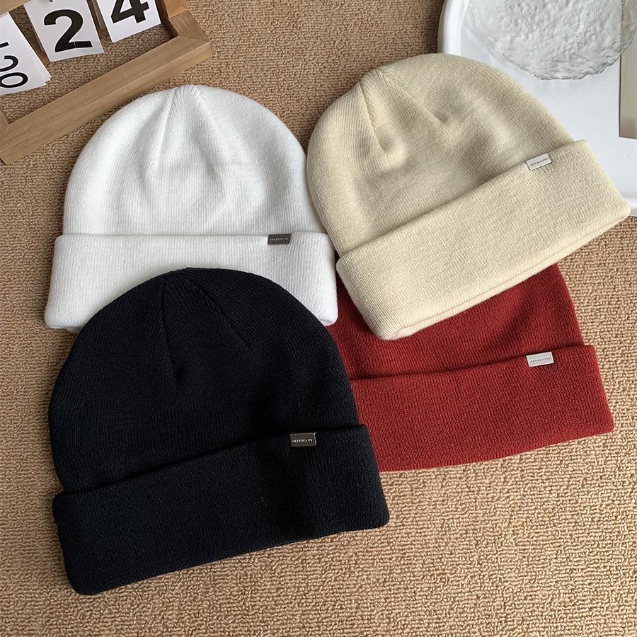 户外冷帽新款情侣金属标日系秋冬