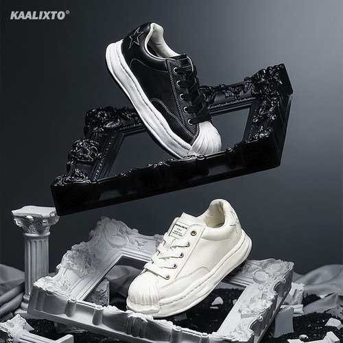 Kaalixto贝壳鞋星星鞋隐形增高复古休闲潮流男女同款增高鞋