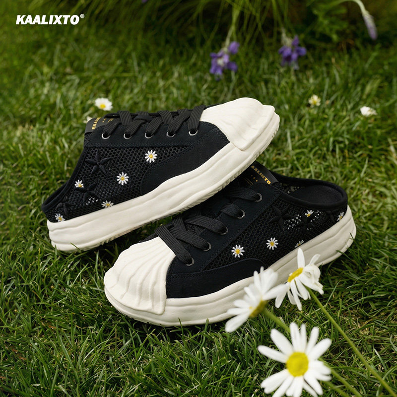 Kaalixto贝壳头雏菊星星鞋厚底增高半拖夏季休闲懒人鞋男女同款