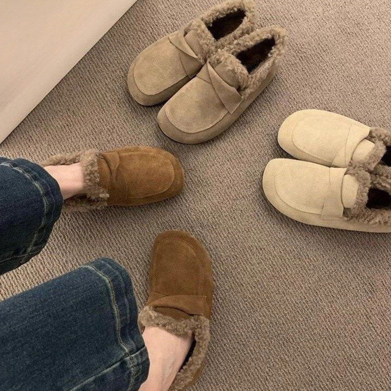 牛皮版~毛呢小土豆内增高一脚蹬加绒勃肯鞋女2025秋冬保暖毛毛鞋,女鞋,勃肯鞋/软木鞋,淘宝优惠券,粉丝福利购,淘宝优惠卷