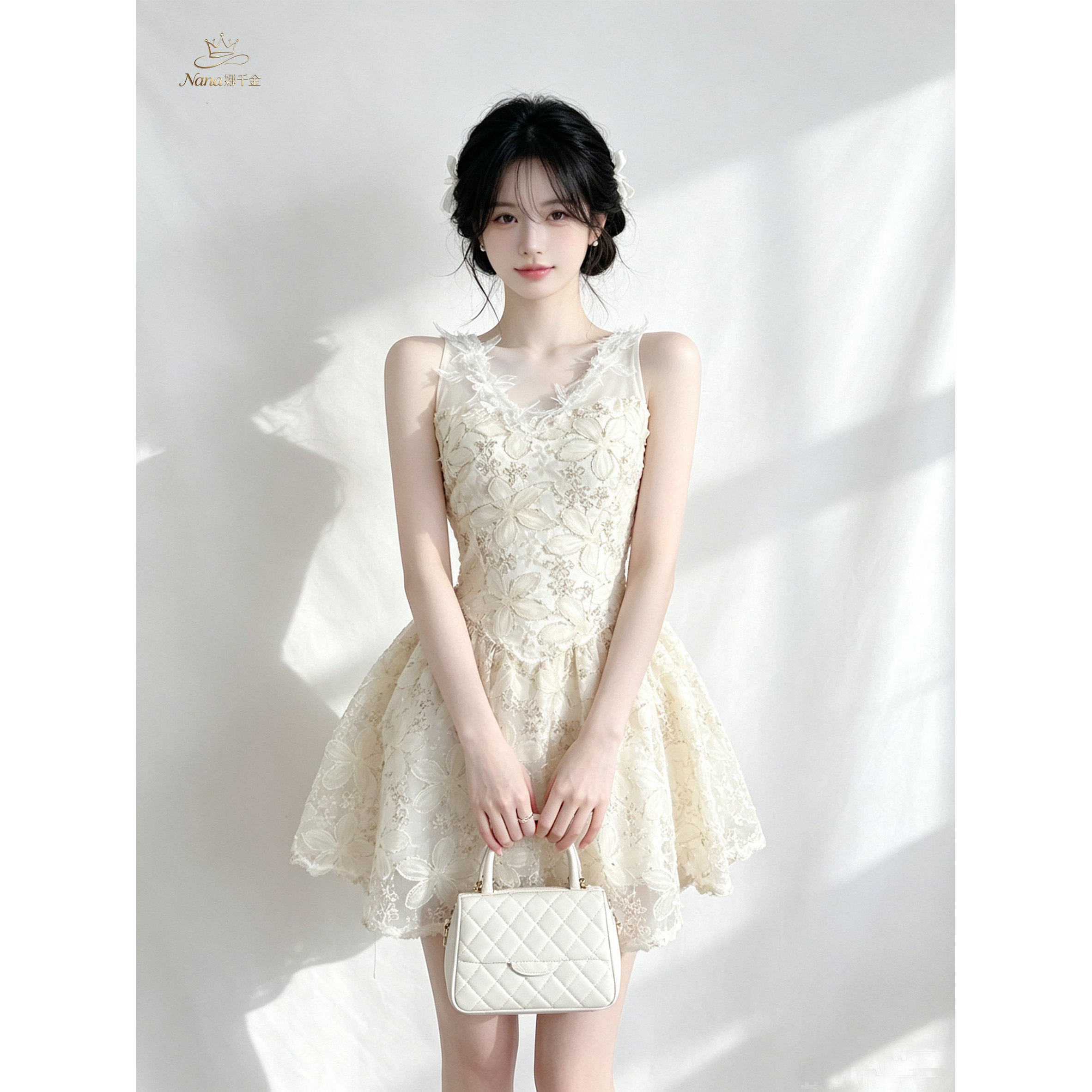小个子千金miu系甜美蕾丝连衣裙