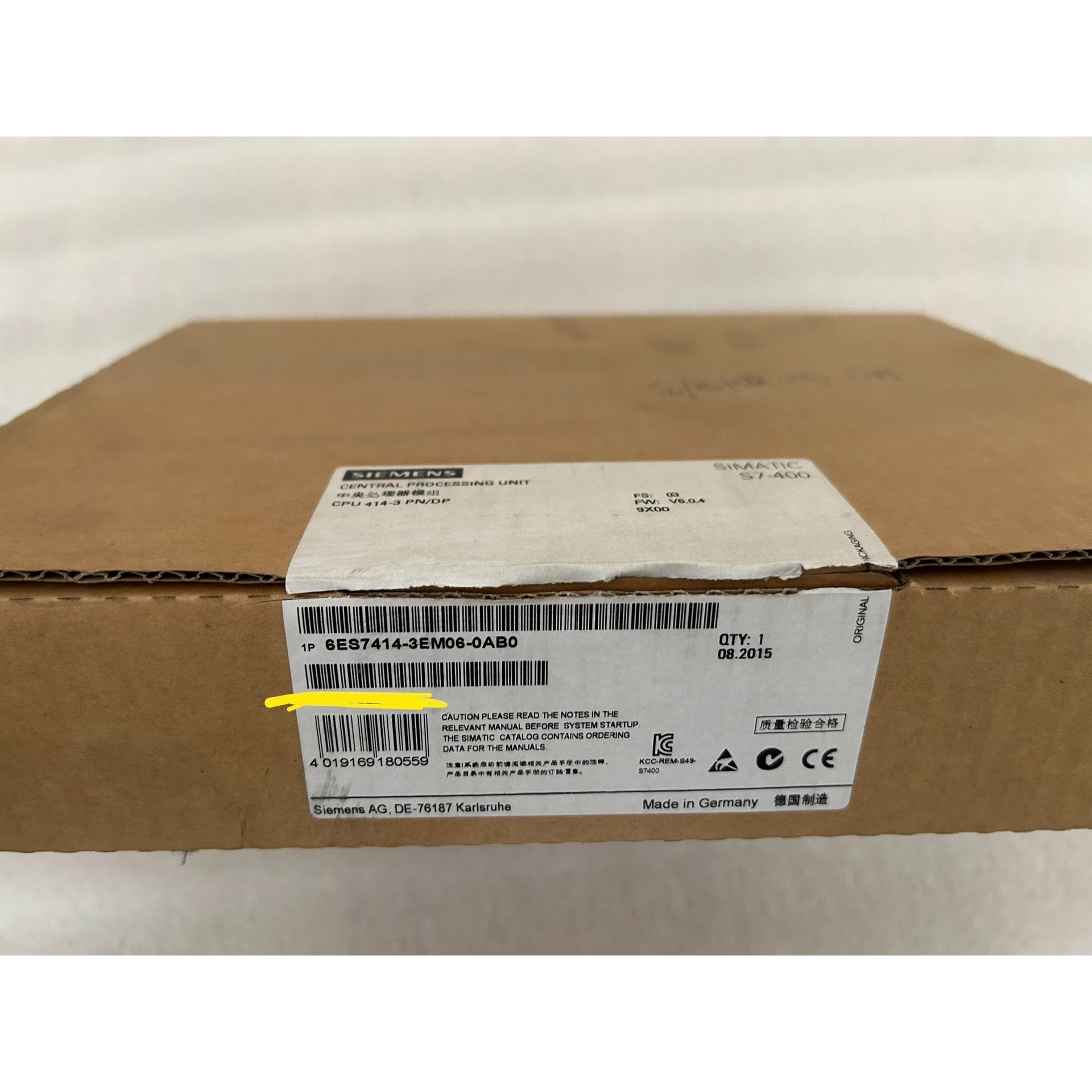 6ES7414-3EM06-0AB0 15年全新仅开封,实弹