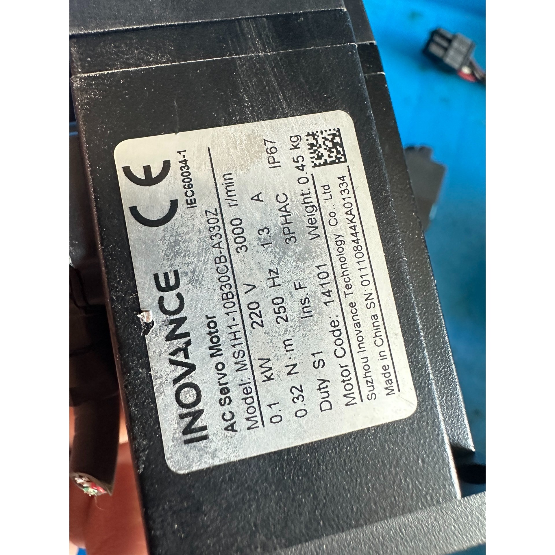 汇川伺服电机MS1H1-10B30CB-A3302  拆机