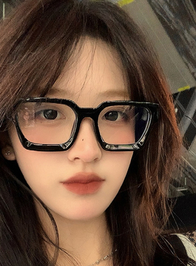 韩系黑框素颜粗框眼镜TR镜框可配高度数防蓝光复古百搭素颜显脸小
