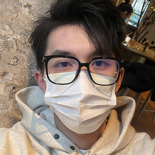 超轻方形眼镜男韩版 潮黑框近视可配度数大框大脸显瘦眼镜框ins风