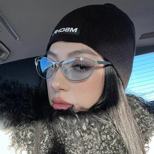 欧美户外运动未来感淡蓝色Y2K气质墨镜女款潮防风护目镜骑行镜男