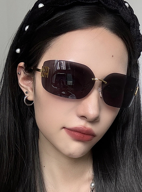 防紫外线无框欧美风女y2k千禧