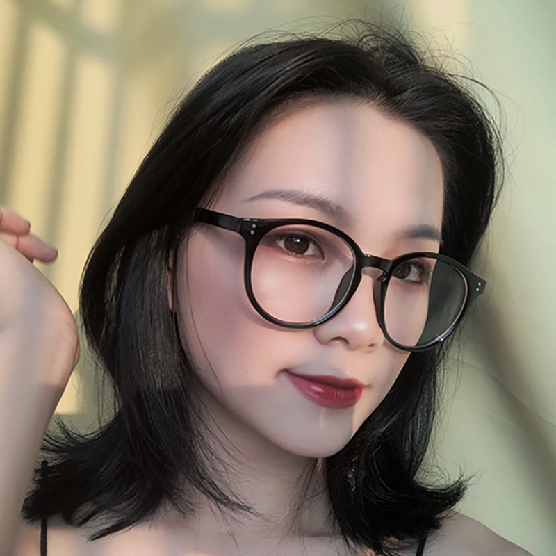 复古近视眼镜女韩版学生眼镜框平光镜男圆框可配度数大框黑框眼镜