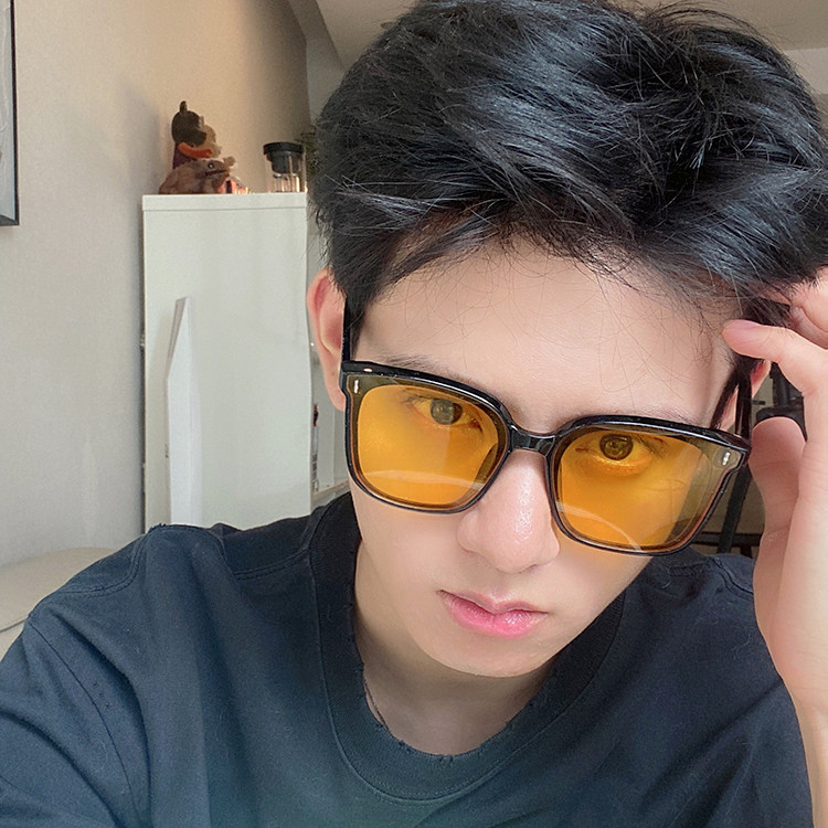 复古大黑框茶色男士方形显脸小太阳眼镜网红女高级感圆脸韩版墨镜