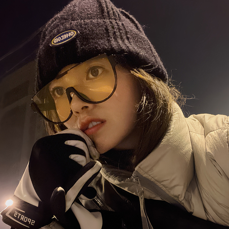 韩版方形大脸夜骑黑茶色墨镜骑行眼镜女款两用自行车防风太阳眼镜