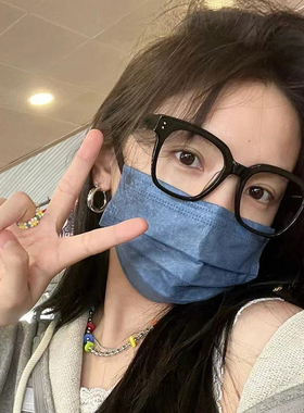 GM大框防蓝光辐射近视眼镜框男潮流粗框方黑框素颜神器黑色眼睛女